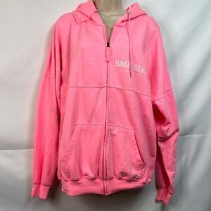 Tsunami Surf Shop Neon Pink sunset Beach spirit sweatshirt size large